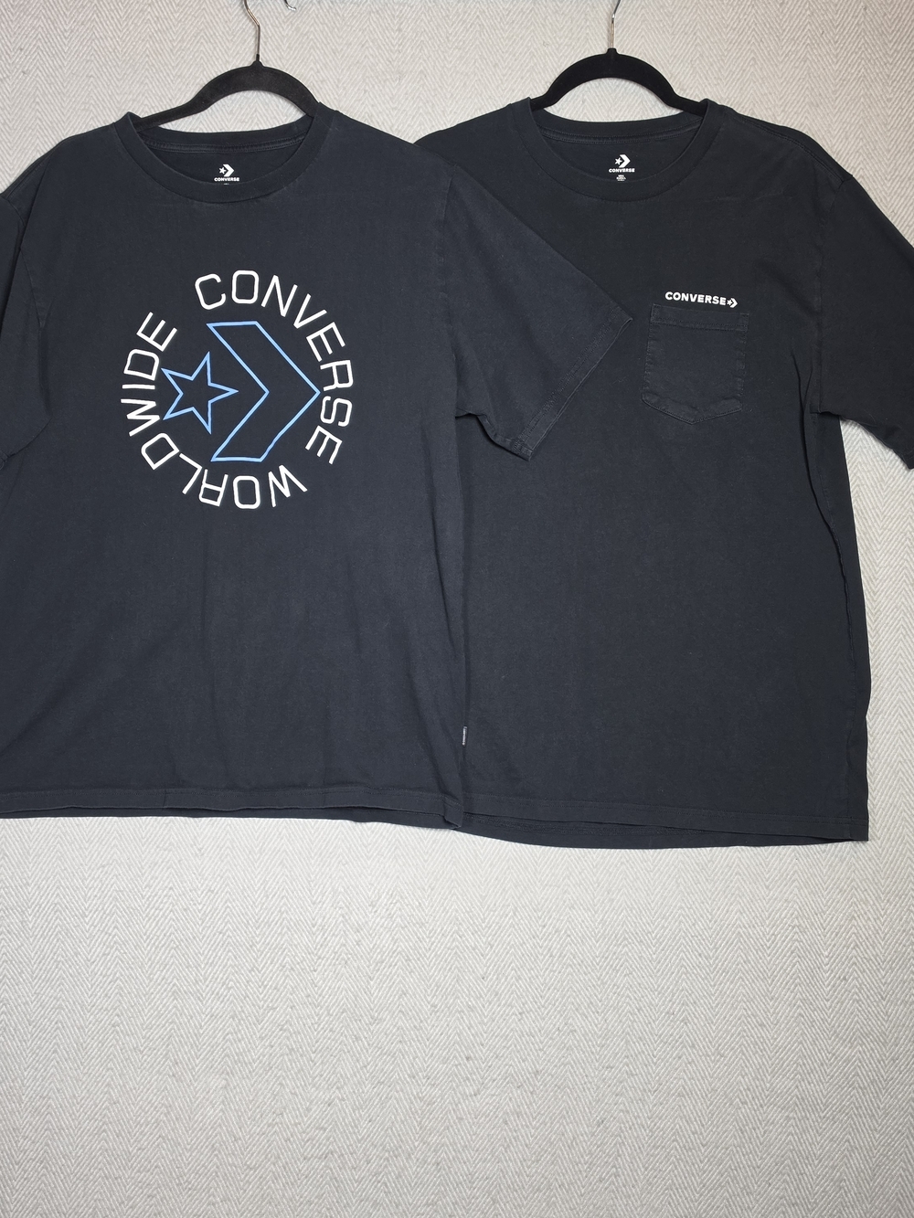 Converse Black Mens L Graphic Logo T Shirts